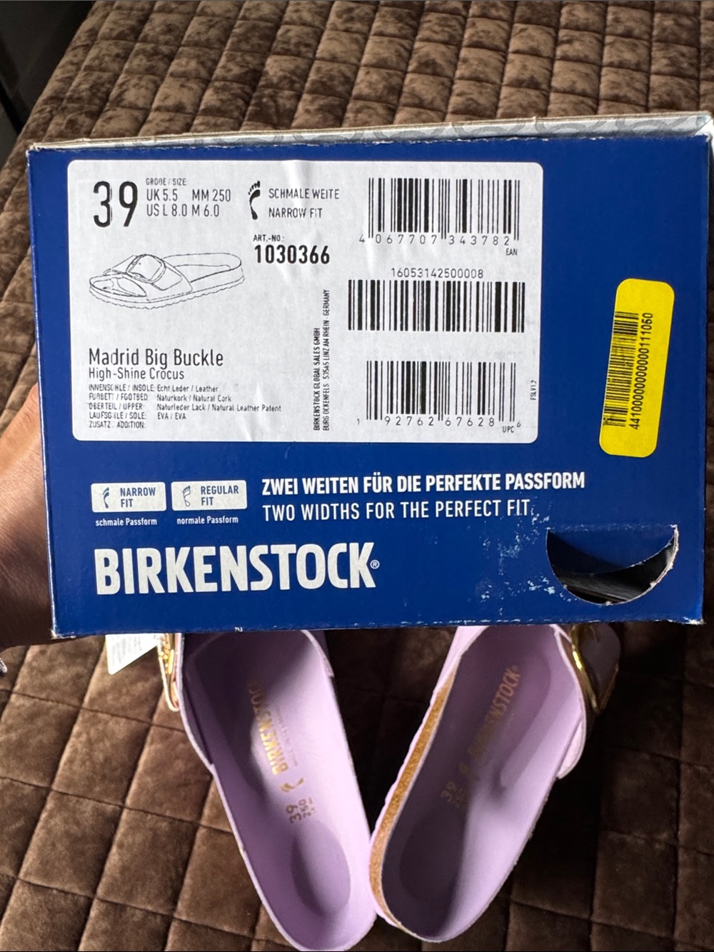 Birkenstock Lavender Slide with Large Gold Buckle - Picture 4 of 5
